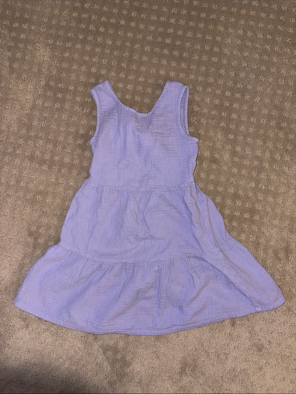 Cat & Jack Girls (size medium 7/8) lavender Gauze scoop neck tiered dress